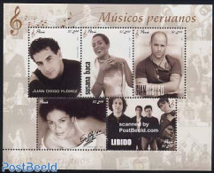 Peru 2004 Music 5v M/s, Mint NH, Performance Art - Music - Popular Music - Muziek