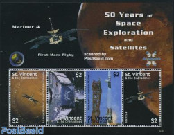 Saint Vincent 2008 Space Exploration & Satellites 4v M/s, Mint NH, Transport - Space Exploration - St.Vincent (1979-...)