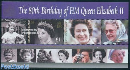 Ascension 2006 Elizabeth II 80th Birthday S/s, Mint NH, History - Nature - Kings & Queens (Royalty) - Dogs - Familles Royales
