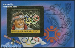 Central Africa 1984 Olympic Winter Games S/s Imperforated, Mint NH, Sport - Transport - Olympic Winter Games - Skiing .. - Skisport