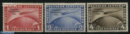 Germany, Empire 1933 Chicagofahrt Weltausstellung 3v, Mint NH, Transport - Zeppelins - Unused Stamps
