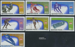 Hungary 1975 Olympic Winter Games 7v Imperforated, Mint NH, Sport - (Bob) Sleigh Sports - Ice Hockey - Olympic Winter .. - Neufs