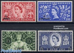 Oman 1953 Coronation 4v, Unused (hinged), History - Kings & Queens (Royalty) - Familles Royales