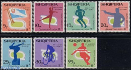 Albania 1969 Spartakiade 7v, Mint NH, Sport - Cycling - Football - Gymnastics - Shooting Sports - Sport (other And Mix.. - Wielrennen