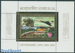 Laos 1975 UPU Centenary S/s, Mint NH, Transport - U.P.U. - Automobiles - Concorde - Aircraft & Aviation - U.P.U.