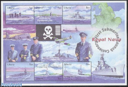 Liberia 2001 Royal Navy Submarines 6v M/s, Mint NH, Transport - Ships And Boats - Ships