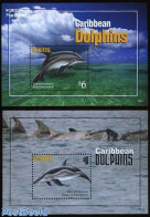 Saint Kitts/Nevis 2011 Caribbean Dolphins 2 S/s, Mint NH, Nature - Autres & Non Classés