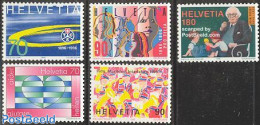 Switzerland 1996 Mixed Issue 5v, Mint NH, History - Performance Art - Unicef - Music - Unused Stamps