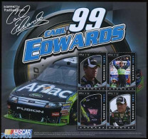 Grenada 2010 Carl Edwards 4v M/s, Mint NH, Sport - Transport - Autosports - Sport (other And Mixed) - Automobiles - Voitures