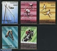 Togo 1976 Olympic Games, 5v, Gold, Imperforated, Mint NH, Nature - Sport - Horses - Athletics - Cycling - Olympic Games - Leichtathletik