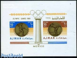 Ajman 1968 Olympic Games S/s, Mint NH, Sport - Fencing - Olympic Games - Swimming - Fechten