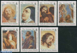 Turks And Caicos Islands 1990 Christmas 7v, Rubens Paintings, Mint NH, Religion - Christmas - Art - Paintings - Rubens - Natale