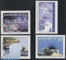 Jamaica 1998 Christmas/Ocean Year 4v, Mint NH, Nature - Religion - Transport - Fishing - Shells & Crustaceans - Christ.. - Poissons