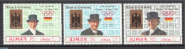 Ajman 1969 Olympic Games 3v, Overprints, Mint NH, History - Sport - Germans - Olympic Games - Ajman