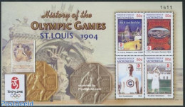 Micronesia 2007 Olympic Games St. Louis 1904 4v M/s, Mint NH, Sport - Transport - Olympic Games - Ships And Boats - Ar.. - Ships