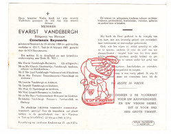 DP Evarist Vandebergh ° Houwaart 1880 † OLV Tielt Tielt-Winge 1965 X C. Beynaerts // Vanhoorenbeek Vanhemelrijk Omloop - Images Religieuses