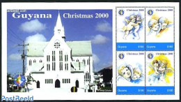 Guyana 2000 Christmas 4v M/s, Mint NH, Religion - Christmas - Natale