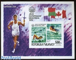 Madagascar 1976 Olympic Games S/s Imperforated, Mint NH, Sport - Olympic Games - Swimming - Zwemmen