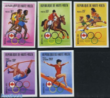 Upper Volta 1976 Olympic Games 5v Imperforated, Mint NH, Nature - Sport - Horses - Athletics - Gymnastics - Olympic Ga.. - Leichtathletik