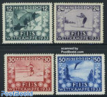 Austria 1933 FIS Games 4v, Unused (hinged), Sport - Skiing - Sport (other And Mixed) - Ongebruikt