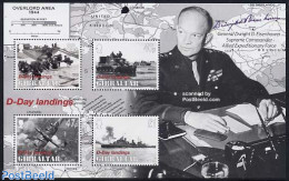 Gibraltar 2004 D-Day S/s, Mint NH, History - Transport - Various - Militarism - World War II - Aircraft & Aviation - S.. - Militaria