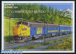 Angola 1997 PACIFIC S/s, Via Rails, Mint NH, Transport - Railways - Treinen