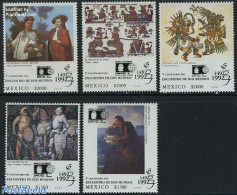 Mexico 1992 World Columbian Stamp Expo 5v, Mint NH, Art - Paintings - Mexique