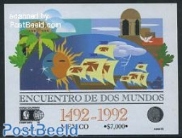 Mexico 1992 World Columbian Stamp Expo S/s, Mint NH, History - Transport - Explorers - Philately - Ships And Boats - Onderzoekers