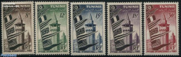 Tunisia 1953 International Fair Tunis 5v, Mint NH, History - Various - Flags - Export & Trade - Fabriken Und Industrien