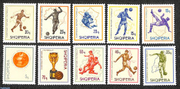 Albania 1966 World Cup 1966 England 10v, Mint NH, Sport - Various - Football - Maps - Geographie