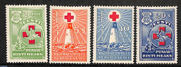 Estonia 1931 Red Cross 4v, Unused (hinged), Health - Various - Red Cross - Lighthouses & Safety At Sea - Rotes Kreuz
