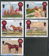 Isle Of Man 2001 Horse Races 5v, Mint NH, Nature - Sport - Horses - Sport (other And Mixed) - Man (Ile De)