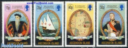 Ascension 2001 Discovery Of Ascension 4v, Mint NH, History - Transport - Various - Explorers - Ships And Boats - Maps - Onderzoekers