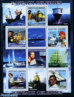 Comoros 2009 Famous Ships 6v M/s, Mint NH, Transport - Ships And Boats - Ships