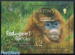 Guernsey 2004 Golden Snub Nosed Monkey S/s, Mint NH, Nature - Animals (others & Mixed) - Monkeys - Guernesey