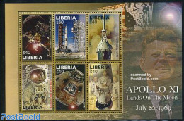 Liberia 2006 30 Years Apollo 11 6v M/s, Mint NH, History - Transport - American Presidents - Space Exploration - Autres & Non Classés