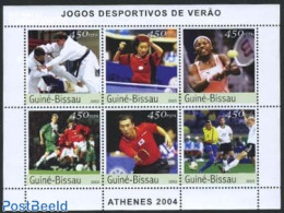 Guinea Bissau 2003 Olympic Games Athens 6v M/s, Mint NH, Sport - Football - Judo - Olympic Games - Table Tennis - Tennis - Tafeltennis