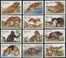 Belize/British Honduras 2000 Animals 12v, Mint NH, Nature - Animals (others & Mixed) - Cat Family - Crocodiles - Monke.. - Honduras Britannico (...-1970)