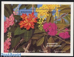 Maldives 1992 Flowers S/s, Mint NH, Nature - Flowers & Plants - Malediven (1965-...)