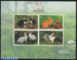 Thailand 1999 Thaipex, Rabbits S/s Imperforated, Mint NH, Nature - Animals (others & Mixed) - Rabbits / Hares - Thaïlande