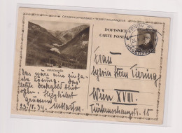 CZECHOSLOVAKIA 1934 KRNOV    Postal Stationery To Austria KRKONOSE - Lettres & Documents