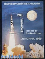 Albania 1999 Moonlanding S/s, Mint NH, Transport - Space Exploration - Albanien