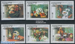 Cambodia 1999 Philexfrance 6v, Mint NH, Nature - Flowers & Plants - Art - Modern Art (1850-present) - Paintings - Cambodia