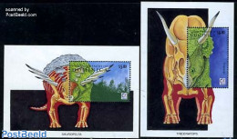 Dominica 1995 Preh. Animals 2 S/s, Mint NH, Nature - Prehistoric Animals - Vor- U. Frühgeschichte