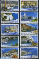 Greece 2008 Greek Islands 10v, Mint NH, Transport - Various - Ships And Boats - Tourism - Unused Stamps