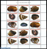 Suriname, Republic 2011 Shells 2x7v M/s, Mint NH, Nature - Shells & Crustaceans - Vie Marine