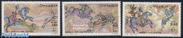 Somalia 1999 Animals For Hunting 3v, Mint NH, Nature - Animals (others & Mixed) - Cat Family - Dogs - Horses - Hunting - Somalia (1960-...)