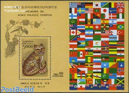 Korea, South 1984 Philakorea S/s (with Tiger), Mint NH, Nature - Cat Family - Philately - Korea (Zuid)