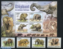 Burundi 2011 Elephants 4v + S/s, Mint NH, Nature - Animals (others & Mixed) - Elephants - Autres & Non Classés