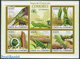 Comoros 2009 Phelsuma 5v M/s, Mint NH, Nature - Animals (others & Mixed) - Reptiles - Comoros